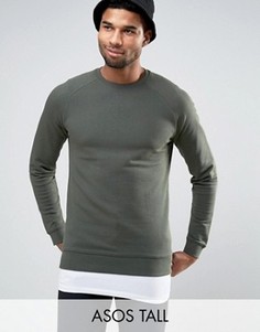 Свитшот цвета хаки ASOS TALL - Зеленый