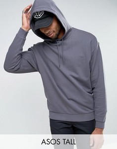 Черный oversize-худи ASOS TALL - Серый