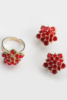 Комплект: серьги, кольцо ZAXA HADID