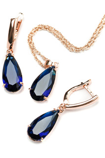 Комплект: кулон и серьги Aquamarine