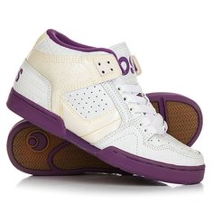 Кеды кроссовки высокие женские Osiris South Bronx White/Purple