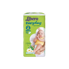 Подгузники Libero Everyday, Mini 3-6 кг (2), 50 шт., Econom
