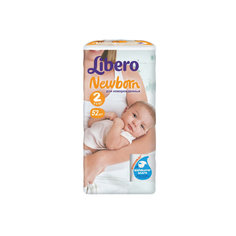 Подгузники Libero Newborn, Mini 3-6 кг (2), 52 шт.