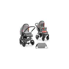 Коляска 2 в 1 SMART, TUTIS, серый/коралл