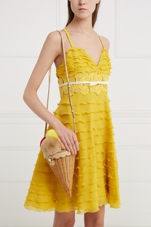 Кожаная сумка с мехом кролика Dolce & Gabbana