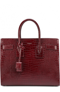 Сумка Sac De Jour Small с тиснением под крокодила Saint Laurent