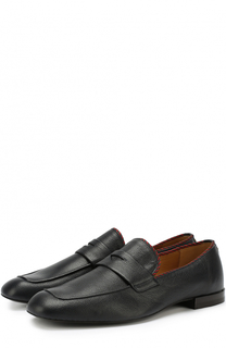 Кожаные пенни-лоферы с контрастной отделкой Gucci