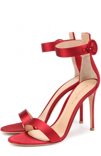 Атласные босоножки Portofino на шпильке Gianvito Rossi