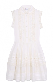 Приталенное мини-платье с кружевной отделкой REDVALENTINO