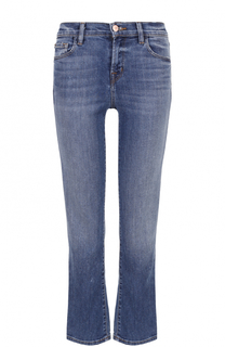 Укороченные расклешенные джинсы с потертостями J Brand