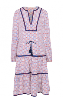 Приталенное платье-миди с круглым вырезом Tory Burch