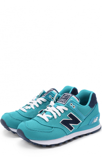 Текстильные кроссовки 574 с отделкой из натуральной кожи New Balance