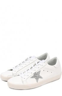 Кожаные кеды SuperStar с аппликацией Golden Goose