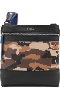 Кожаная сумка-планшет с внешним карманом на молнии Furla