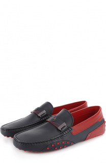 Кожаные мокасины с контрастной отделкой Tod’s Tods