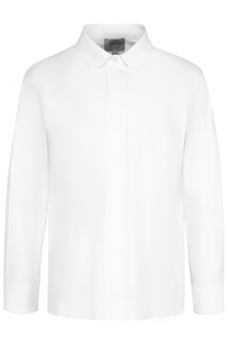 Хлопковая блуза свободного кроя с укороченным рукавом Armani Collezioni