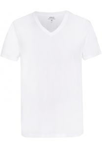 Хлопковая футболка с V-образным вырезом Polo Ralph Lauren