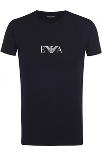Хлопковая футболка с круглым вырезом Emporio Armani