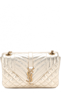 Сумка Monogram medium из металлизированной кожи Saint Laurent