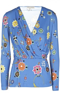 Топ с V-образным вырезом и контрастным принтом Emilio Pucci