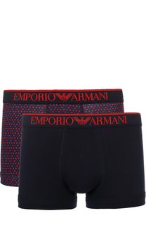 Комплект из двух хлопковых боксеров с широкой резинкой Emporio Armani