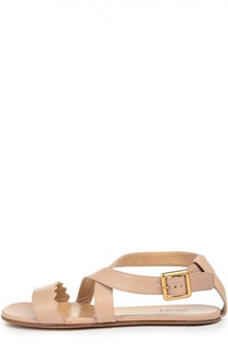 Кожаные сандалии с ремешком на щиколотке Chloé