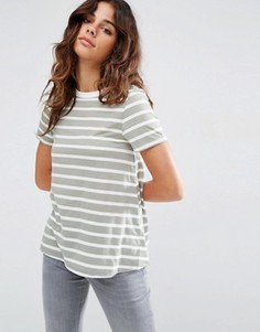 Свободная футболка в полоску ASOS - Зеленый