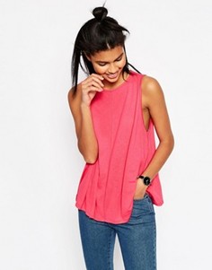 Свободная майка с драпировкой ASOS - Розовый