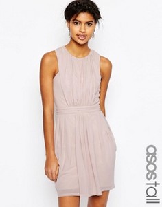Сетчатое платье-тюльпан мини со складками ASOS TALL - Розовый