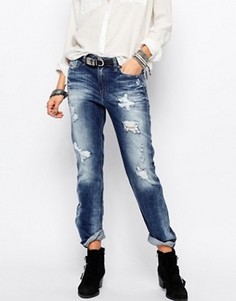 Прямые джинсы с потертостями Diesel Rizzo - Синий