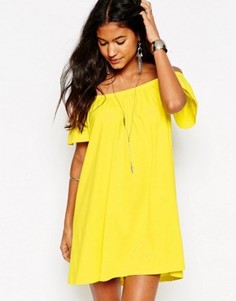 Платье мини с открытыми плечами ASOS - Желтый