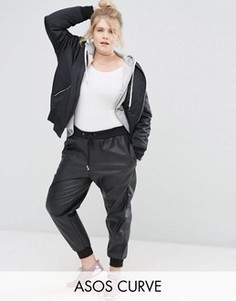 Джоггеры из искусственной кожи ASOS CURVE - Черный