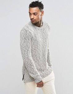 Вязаный джемпер с молниями у края ASOS - Бежевый