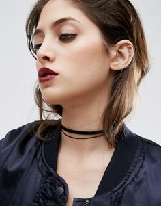 Ожерелье-чокер с двойной лентой ASOS - Черный