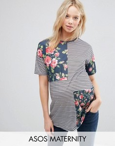 Футболка в полоску для беременных ASOS Maternity - Мульти