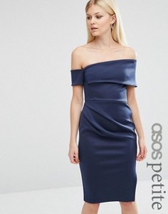 Платье миди на одно плечо с запахом на юбке и молнией ASOS PETITE - Мульти