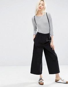 Широкие темно-серые брюки из вельвета ASOS - Серый