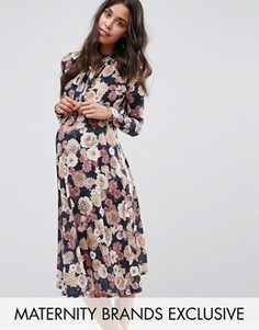 Платье миди с бантиком для беременных Bluebelle Maternity - Мульти