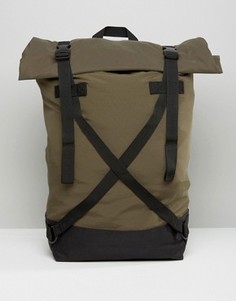 Рюкзак с закатанным верхом и длинными лямками ASOS - Зеленый