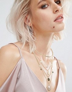 Изысканное многорядное ожерелье‑чокер с дисками Glamorous - Золотой