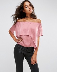 Атласный топ ASOS - Розовый