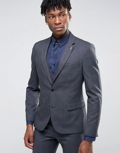 Приталенный пиджак Burton Menswear - Темно-синий