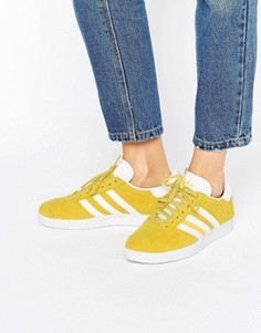 Ярко-желтые замшевые кроссовки adidas Originals Gazelle Unisex - Желтый