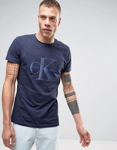 Футбола с логотипом Calvin Klein Jeans Re-Issue - Темно-синий