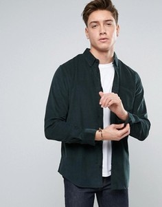 Темно-зеленая вельветовая рубашка классического кроя New Look - Зеленый