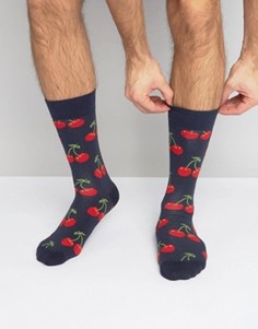 Носки с вишнями Happy Socks - Синий