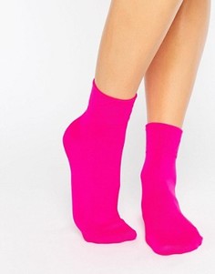 Хлопковые носки цвета фуксии с логотипом Calvin Klein - Розовый
