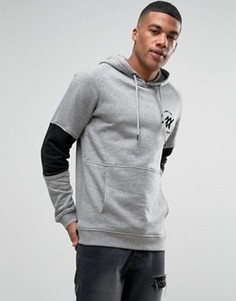 Худи через голову со вставками Jack &amp; Jones - Серый