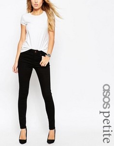 Черные джинсы скинни с завышенной талией ASOS PETITE Ridley - Черный