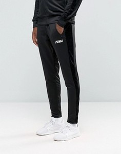 Суженные джоггеры с бархатной отделкой Puma - Черный
